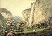 Pars, William The Valley of Lauterbrunnen and the Staubbach china oil painting artist